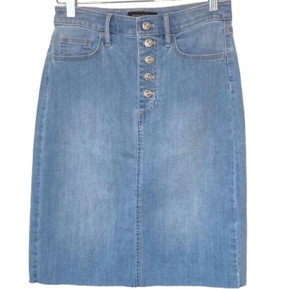Banana Republic Dresses & Skirts - Banana Republic Button Fly Denim Pencil Skirt 5 Pocket Light Wash Size 10